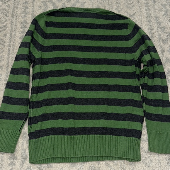 American Eagle Outfitters Green and Gray Striped Crewneck Sweater - Picture 4 of 5